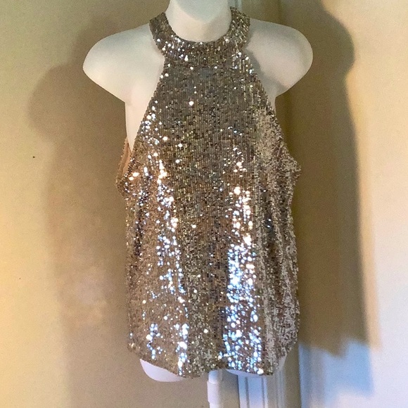 Cable & Gauge Tops New Cable Gauge Sequin Halter Top Poshmark